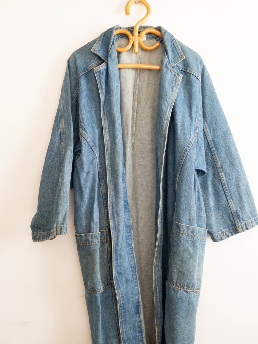 Vintage Made in the USA Denim Duster Coat | Oversized Minimalist Chore Jacket